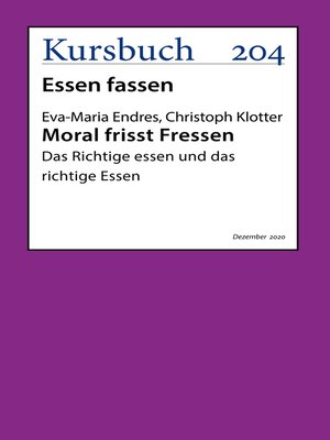 cover image of Moral frisst Fressen.